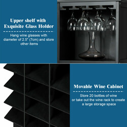 Vinhylla i trä med kolonial stil och svart finish