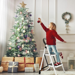 Hopfällbar hushållsstege med 2 steg och 150 kg kapacitet