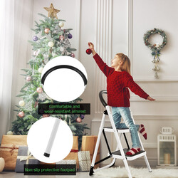 Hopfällbar hushållsstege med 2 steg och 150 kg kapacitet