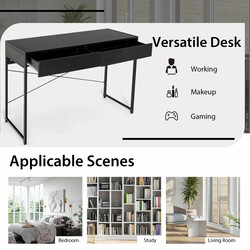 Skrivbord med två lådor i svart för hem och kontor