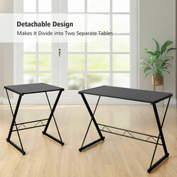 L-format hörnskrivbord i svart för hem och kontor