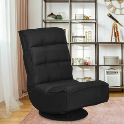 Justerbar och roterbar golvstol med svart tygklädsel