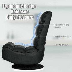 Justerbar och roterbar golvstol med svart tygklädsel