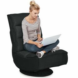 Justerbar och roterbar golvstol med svart tygklädsel