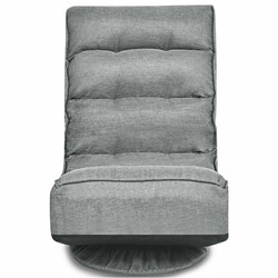 Justerbar grå golvstol med 360-graders rotation och hopfällbar design