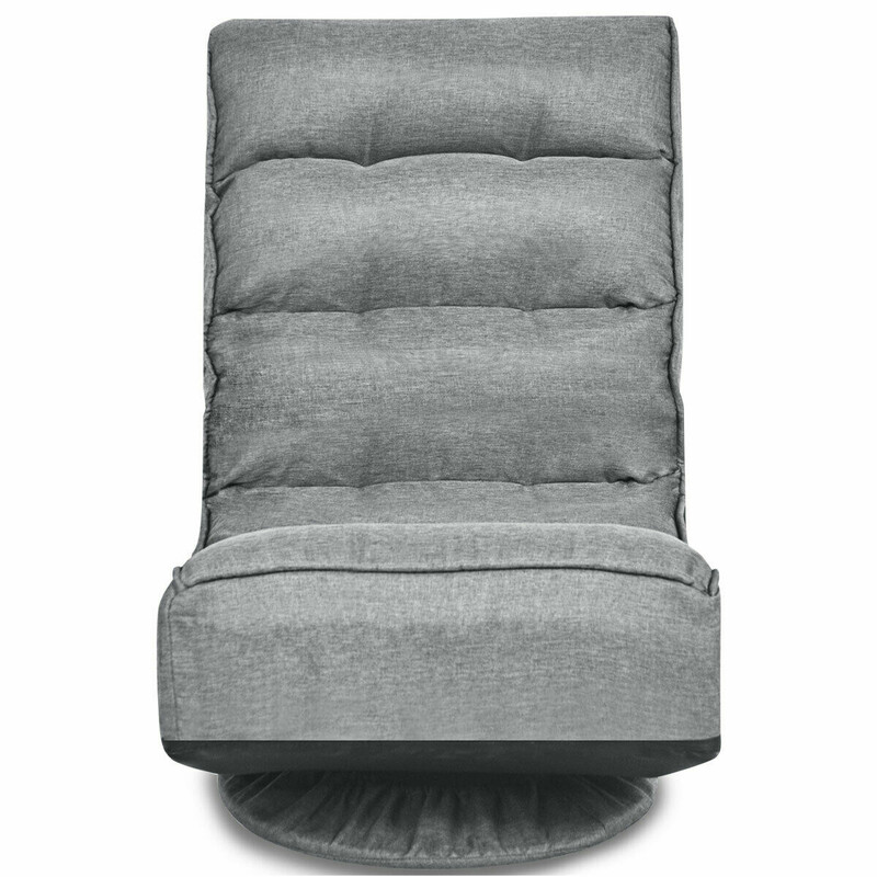Justerbar grå golvstol med 360-graders rotation och hopfällbar design