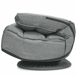 Justerbar grå golvstol med 360-graders rotation och hopfällbar design