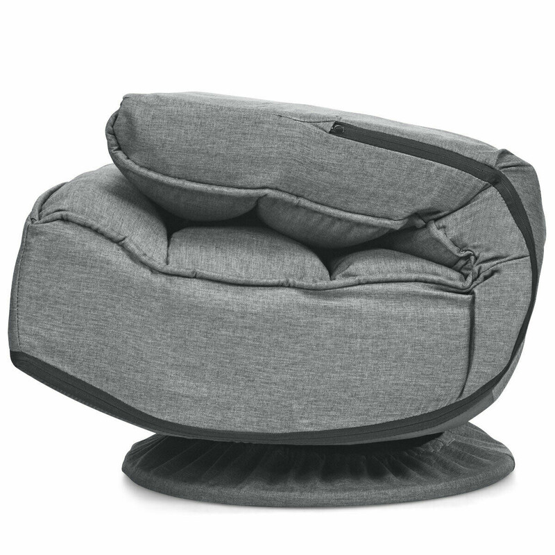 Justerbar grå golvstol med 360-graders rotation och hopfällbar design