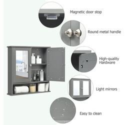 Grå spegelskåp med förvaring för badrum och hem
