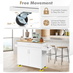 Rullbar köksö med förvaring och justerbar hylla