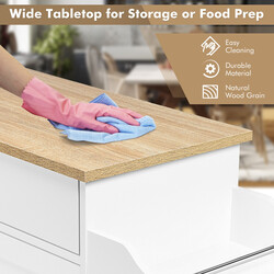 Rullbar köksö med förvaring och justerbar hylla