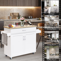 Rullbar köksö med förvaring och justerbar hylla