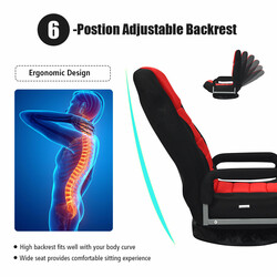 Vridbar golvstol för avkoppling och gaming röd