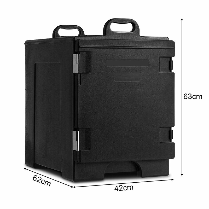 Isoleringslåda 77L för mattransport svart 5 brickor