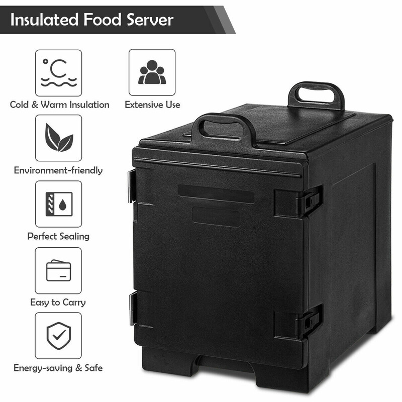 Isoleringslåda 77L för mattransport svart 5 brickor