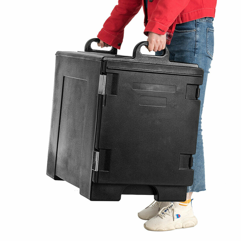 Isoleringslåda 77L för mattransport svart 5 brickor