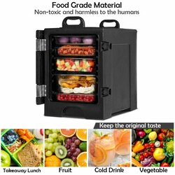 Isoleringslåda 77L för mattransport svart 5 brickor