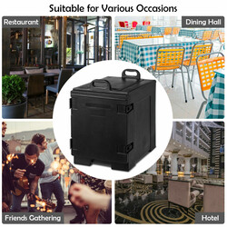 Isoleringslåda 77L för mattransport svart 5 brickor