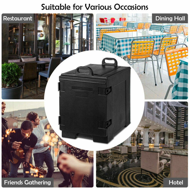 Isoleringslåda 77L för mattransport svart 5 brickor