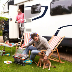 Kompakt och hållbar kolgrill i gjutjärn för picknick