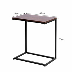 Industriellt sidobord laptopbord i metall och trä kaffe