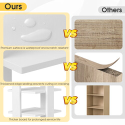 Skohylla i trä med 8 hyllor vit förvaring