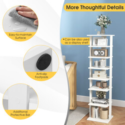 Skohylla i trä med 8 hyllor vit förvaring