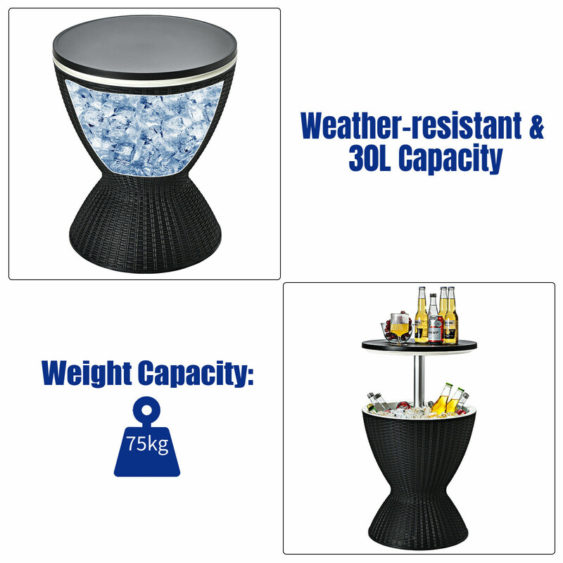 3-i-1 kylbox och sidobord med justerbar höjd