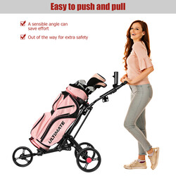 3-hjulig hopfällbar golfvagn i aluminium svart