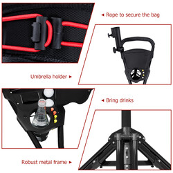 3-hjulig hopfällbar golfvagn i aluminium svart