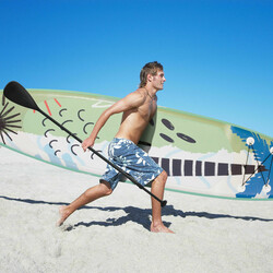 Uppblåsbar SUP-bräda med paddel 320x76x15 cm grön