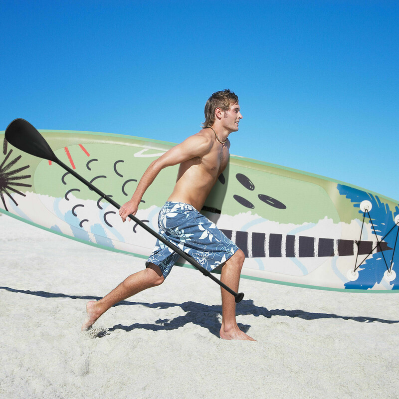 Uppblåsbar SUP-bräda med paddel 320x76x15 cm grön