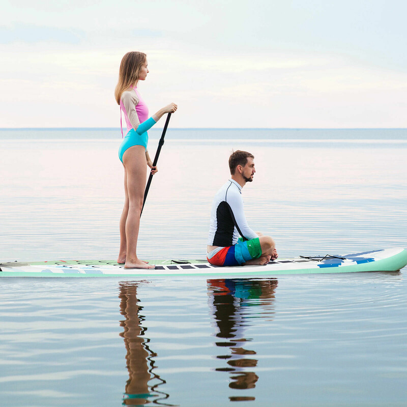 Uppblåsbar SUP-bräda med paddel 320x76x15 cm grön