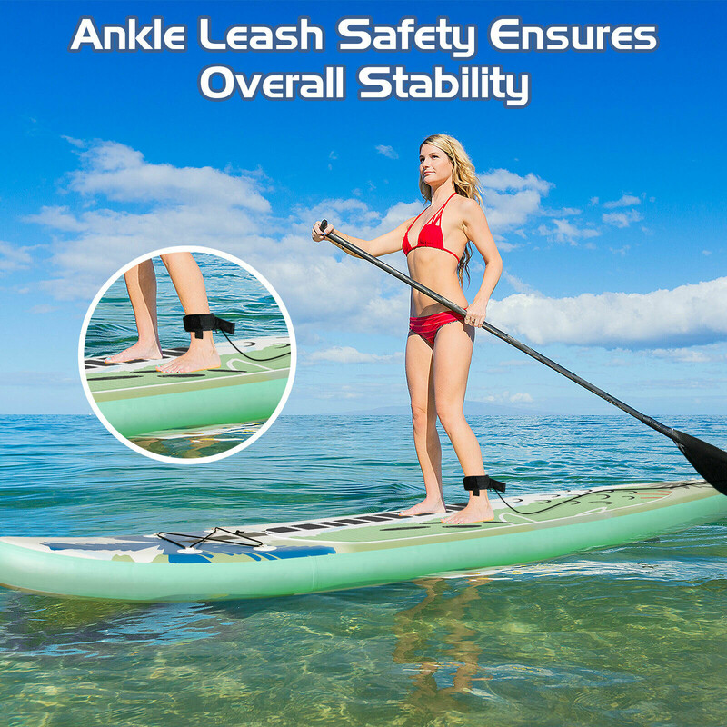 Uppblåsbar SUP-bräda med paddel 320x76x15 cm grön