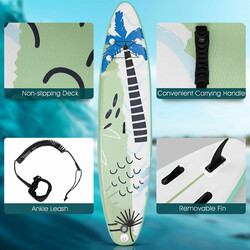 Uppblåsbar SUP-bräda med paddel 320x76x15 cm grön