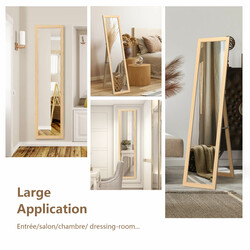 2 i 1 helkroppsspegel med träram 37x155 cm