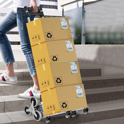 Hopfällbar trappvagn med justerbart handtag och klättringshjul