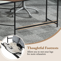 L-format skrivbord med hyllor för hemmakontor och studier