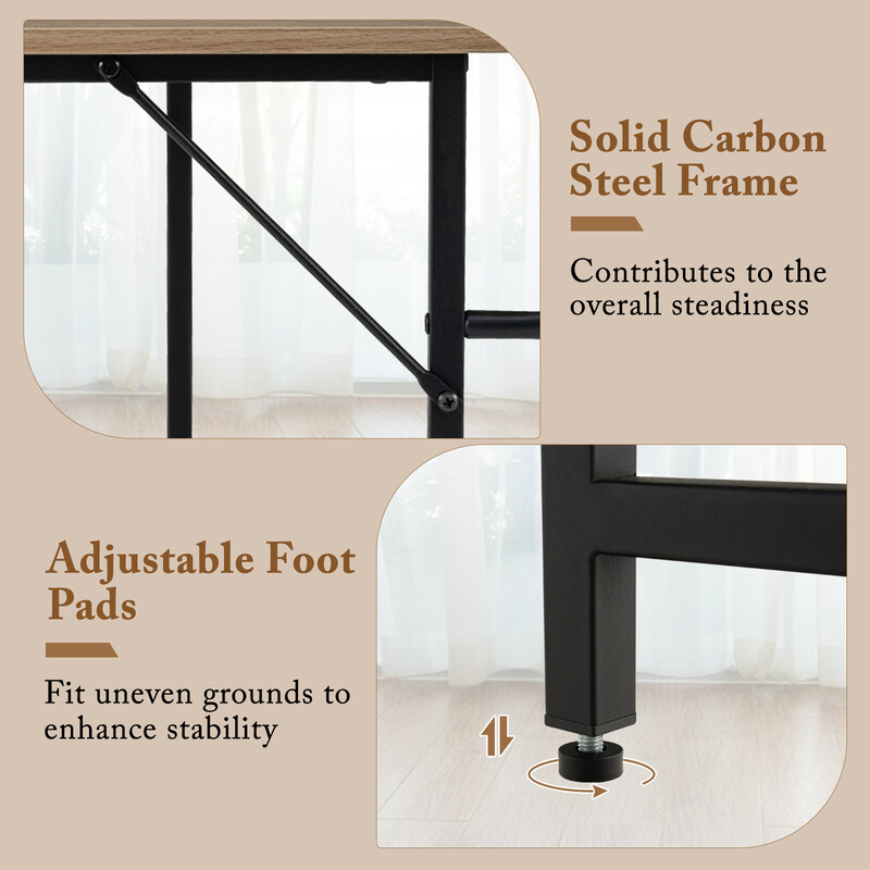 L-format skrivbord med hyllor för hemmakontor och studier