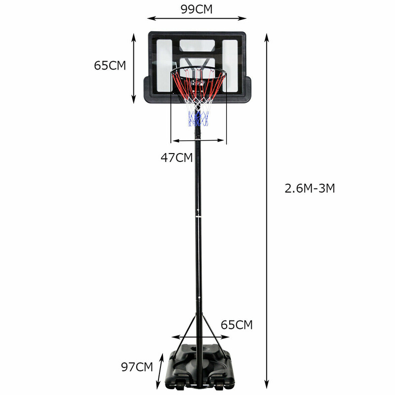 Höjdjusterbar basketställning med hjul för barn och vuxna