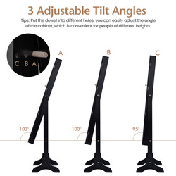 Smyckeskåp med helkroppsspegel och justerbar vinkel svart