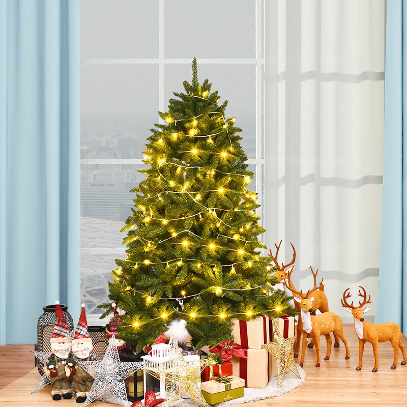 150 cm konstgjord julgran med metallstativ grön