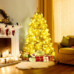 150 cm konstgjord julgran med metallstativ grön