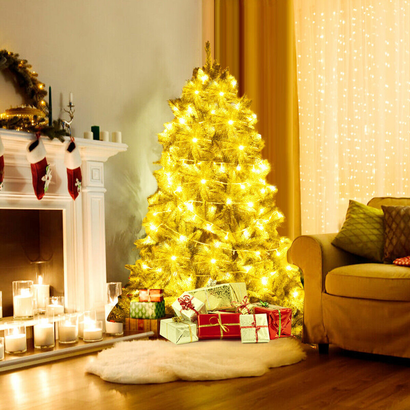 150 cm konstgjord julgran med metallstativ grön