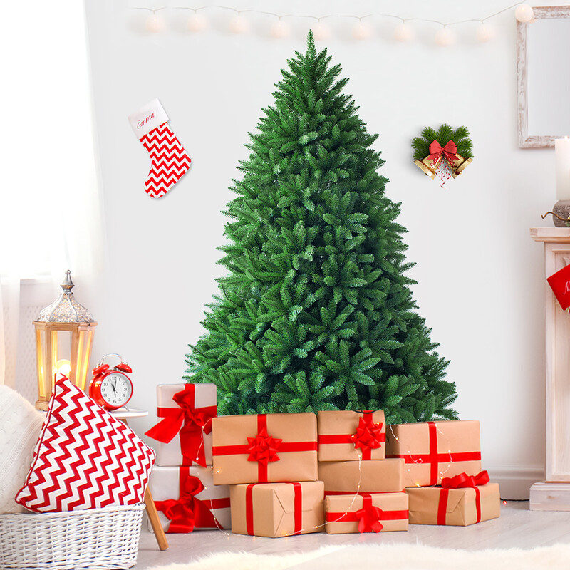 180 cm konstgjord julgran med PVC-nålar och metallfot