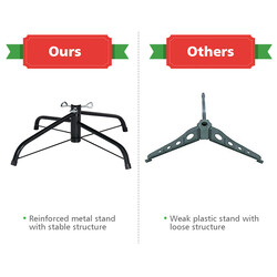 180 cm konstgjord julgran med PVC-nålar och metallfot