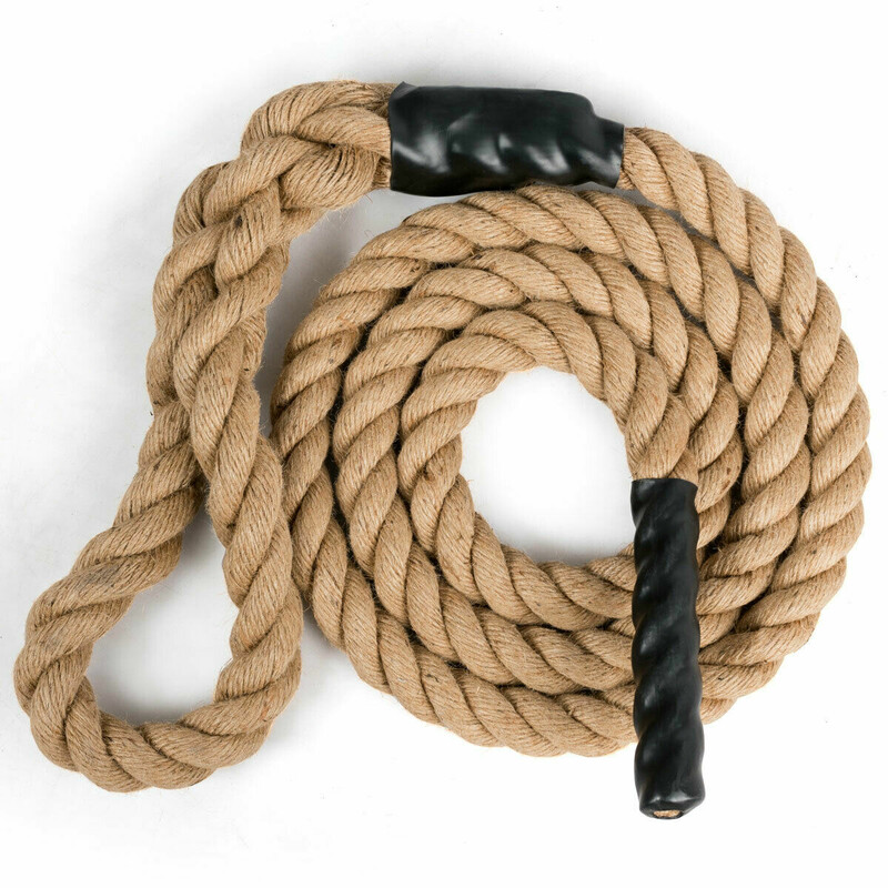 Gym klätterrep med gummigrepp i jute