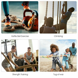 Gym klätterrep med gummigrepp i jute, gul, 4,5 m