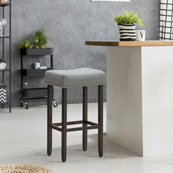 Modernt 2-pack barstolar utan ryggstöd i grått