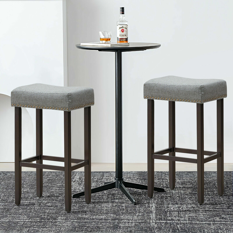 Modernt 2-pack barstolar utan ryggstöd i grått